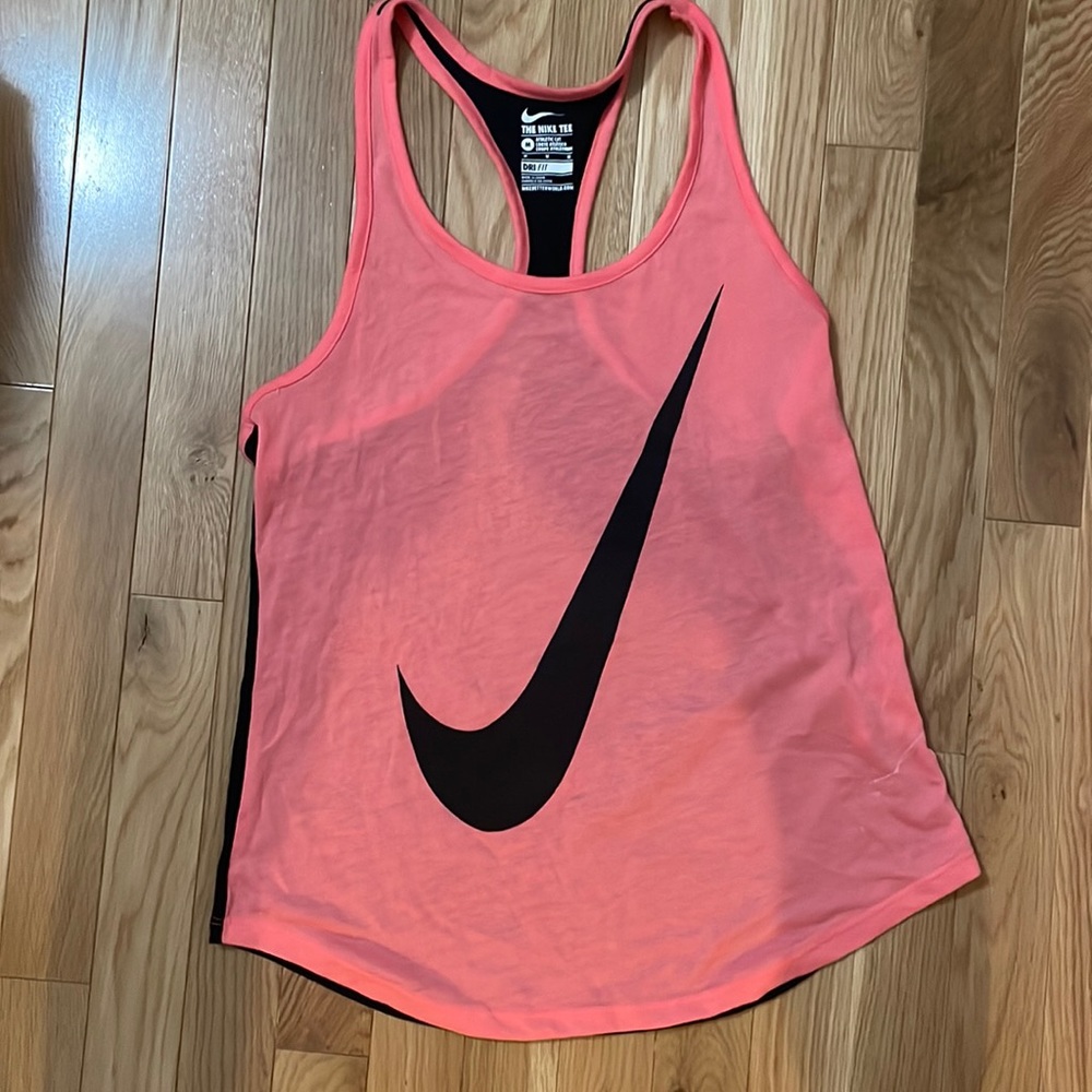 Womens pink and black Nike dri-fit tank top
